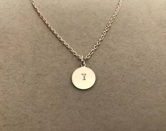 Typewriter Font / Newsprint Font Monogram Necklace