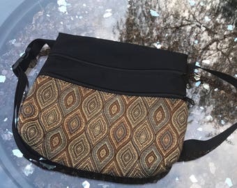 Handmade Wood Knot Tapestry Fabric Hip bag