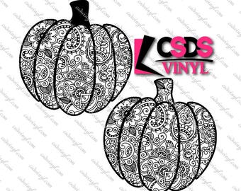 Paisley Pumpkin Cut File | Studio File | SVG File | PNG File | Decal Cut File