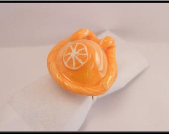 Orange slice ring polymer clay