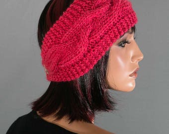 Hand knitted headband, ear-warmer, headband, women,