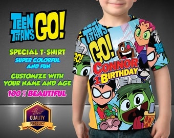 Teen Titans Go Birthday Shirt, Teen Titans Custom Shirt, Personalized Shirt, family shirts, Birthday t-shirts Teen Titans Go Disney Family