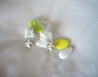 White taffeta bridal earrings