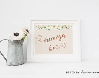 Mimosa Sign , Rustic Bridal Shower , Mimosa Bar , Rustic Bridal Shower Sign , Mimosa Bar Sign , Mimosa Bar Printable , Instant Download