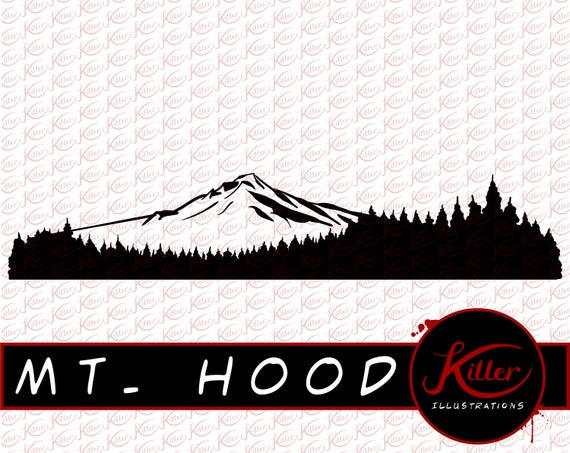 Mountain Vector Mt Hood Clip Art Oregon Cut File Instant