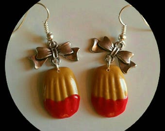 Magdalen earrings has Strawberry polymer clay