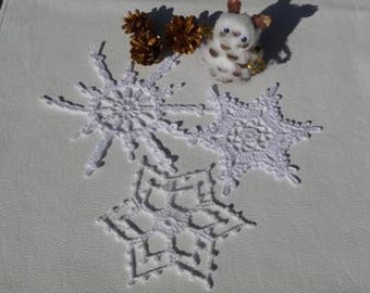 Small crocheted doilies handmade white cotton Christmas Decor