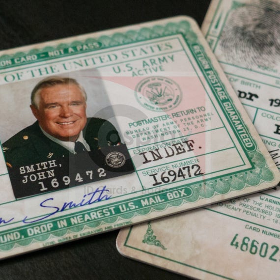 The A-Team Army ID Cards John Hannibal Smith