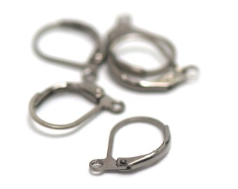 20 sleeper hooks for earrings, gun metal
