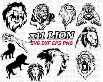 lion svg, wildlife svg, African animal svg, africa animal, stencil, decal, vinyl, cut files, vector, line art, png, eps, dxf, silhouette