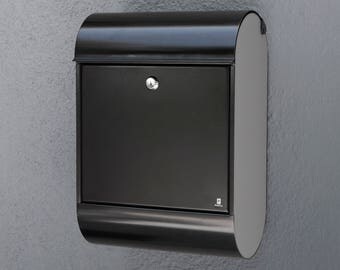 POSTA 'Monza' - Modern/Contemporary Wall Mounted Mailbox - Black w/ Gray Acrylic