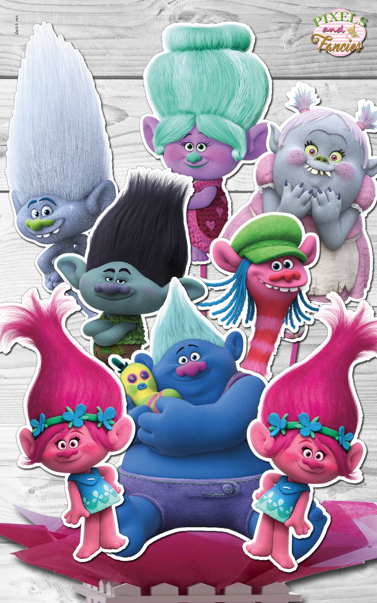 TROLLS Centerpiece Trolls Cake Toppers Trolls Birthday