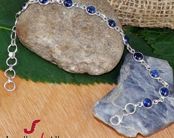 Silver Bracelet Kyanite Stone Jewelry B005