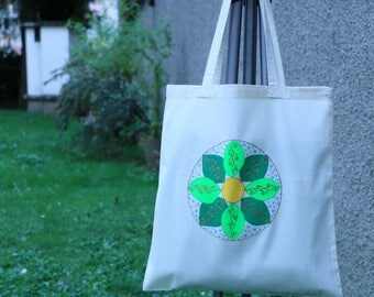 Tote bag unique, peint à la main, sac coton, sac cabas, sac shopping, sac de toile, sac de plage, sac à main, fleurs