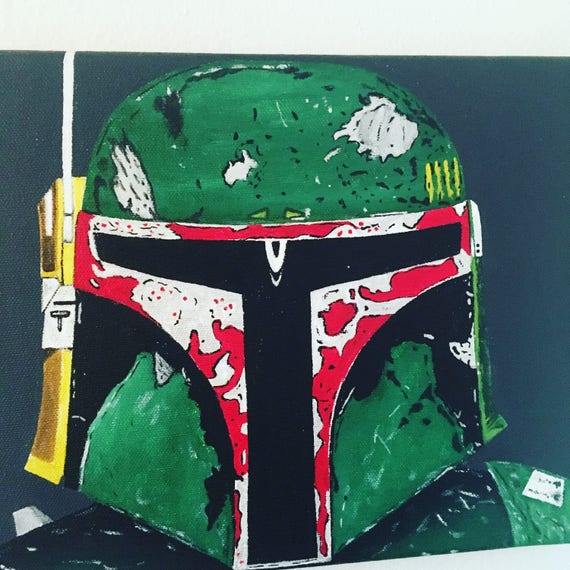 Boba Fett Acrylic Painting on Canvas by Jason Hill