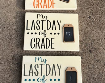 First Day/Last Day double sided photo prop with chalk board.