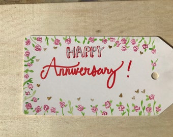 Anniversary gift tag | Etsy