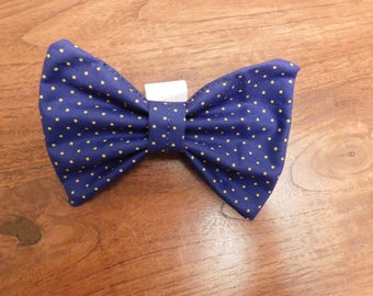 blue and yellow spot pet bowtie