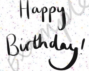 Happy birthday print | Etsy
