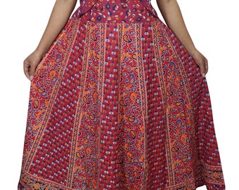 Beautifully Cotton Maxi Dress Floral Print Sleeveless Red Ramona Boho Chic Gypsy Hippie Summer Dresses M/L