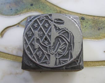 Wallpaper Hanger Antique Letterpress Printing Block