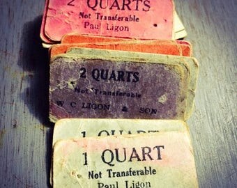 SALE 5pcs BERRY PICKING Tickets Antique Vintage Farm Paper Ephemera