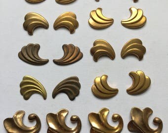 Super duper vintage brass soup stampings - flourishes