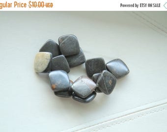 End of Summer CLEARANCE 26x25 mm portoro square diamond marble loose gemstone beads, 15" strand