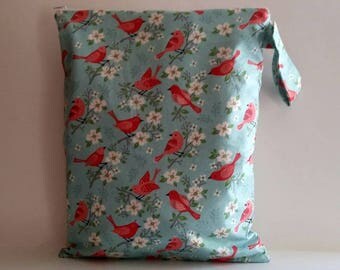 Wet Bag For Cloth Diapers,Wet Bag, Cloth Diaper Bag, Diaper Bag,Gym Bag, Red Bird