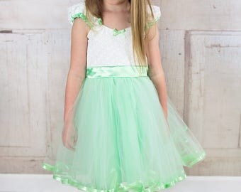 mint green dress, flower girl dress, mint flower girl, vintage flower girl dress, Victorian dress, tutu dress, flower girl dress tutu SALE