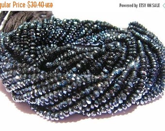50% Off Sale Sparkling AAA Mystic Black Spinel faceted rondelles 14 inch strand Size 3.5mm approx