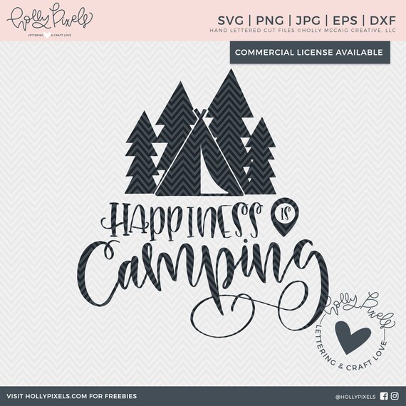 Download Camping SVG | Happiness is Camping | Camping T-shirt SVG ...