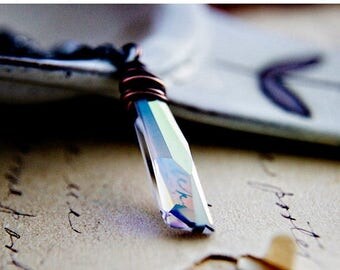 Swarovski Crystal Necklace, Sterling Silver Crystal Necklace, Crystal Pendant Necklace