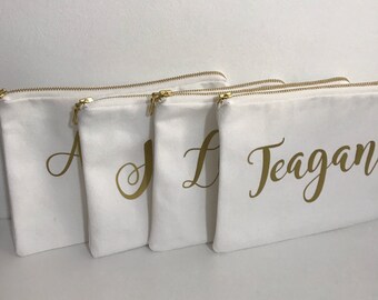Personalised Zippered Pouch/Name Pouch/Cosmetic Pouch