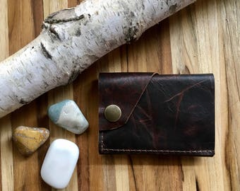 Leather Wallet "The Loaded Dave" in Porter Brown w/ cash pocket addition