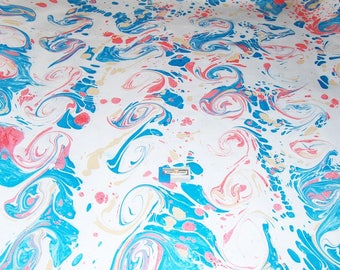 marbled paper, マーブル紙" cm 50 X  70 ,  marmorpapier,  ebru - 2200