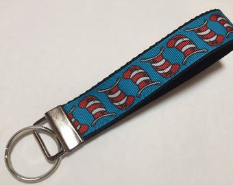 The Hat from Dr Seuss Cat in the Hat Keychain wristlet
