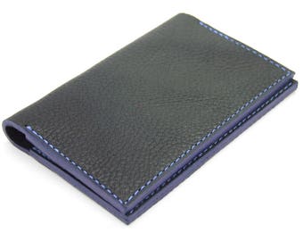Blue leather cardholder