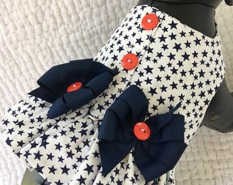 Star Ruffled Dog Harness Vest for Girl Dog Custom Made