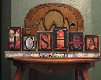 Special Order for sunny2929 - Personalized and Customized Boy's Name Blocks Sign Personalized Boys Name Sign great for Baby Shower Gift