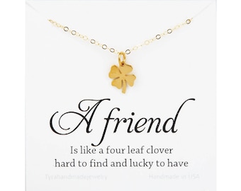 Four leaf clover necklace,shamrock necklace,lucky charm shamrock necklace,,Best friend gift,St Patricks Day gift,sisterhood,birthday gift
