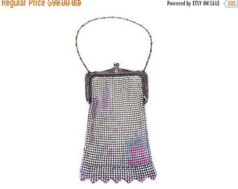 Summer Sale Unsigned 1920s Enameled Mesh Purse