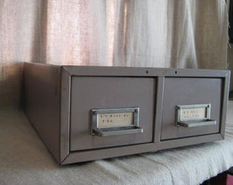 Vintage Industrial Metal File Cabinet / Steelmaster Art Steel Co. Inc. File Drawers /