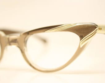 Small Unused Vintage Cat eye glasses Brown cat eye frames NOS