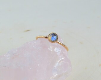 Gold Labradorite Ring | Labradorite Ring | Dainty Gold Ring | Stacking Ring | Sterling Silver Ring | Gift for Her | Christmas Gift