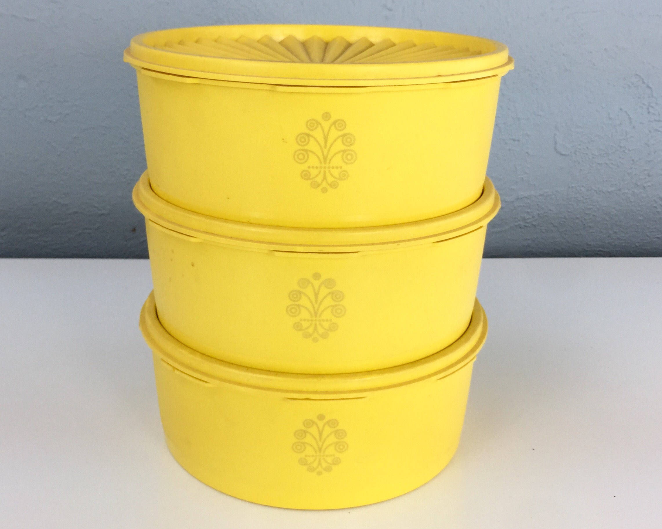 Vintage Tupperware Seal Tight Containers Yellow Set of Three