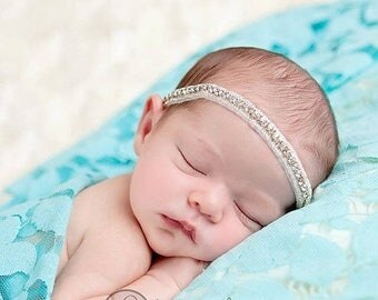 12% off Newborn headbands Baby headband Adult headband Child headband Baby hairbow Photo prop Wedding headband Teen headband rhinestone