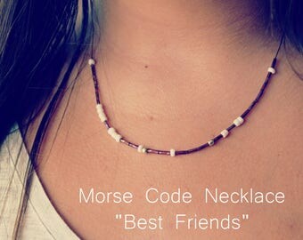 Best Friend Necklace - Bestfriend Necklace - Friendship Necklace - Best Friend Morse Code Necklace - Morse Code Jewelry - BFF Necklace
