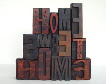 Home Sweet Home -13 Vintage Letterpress Alphabets Collection - VG11