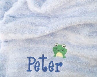 Personalized Beach Towel, Beach Towel, Frog, Flip Flops, Butterfly, Kids Beach Towel, Embroidered Towels, Pool Towel, Personalized Gift
